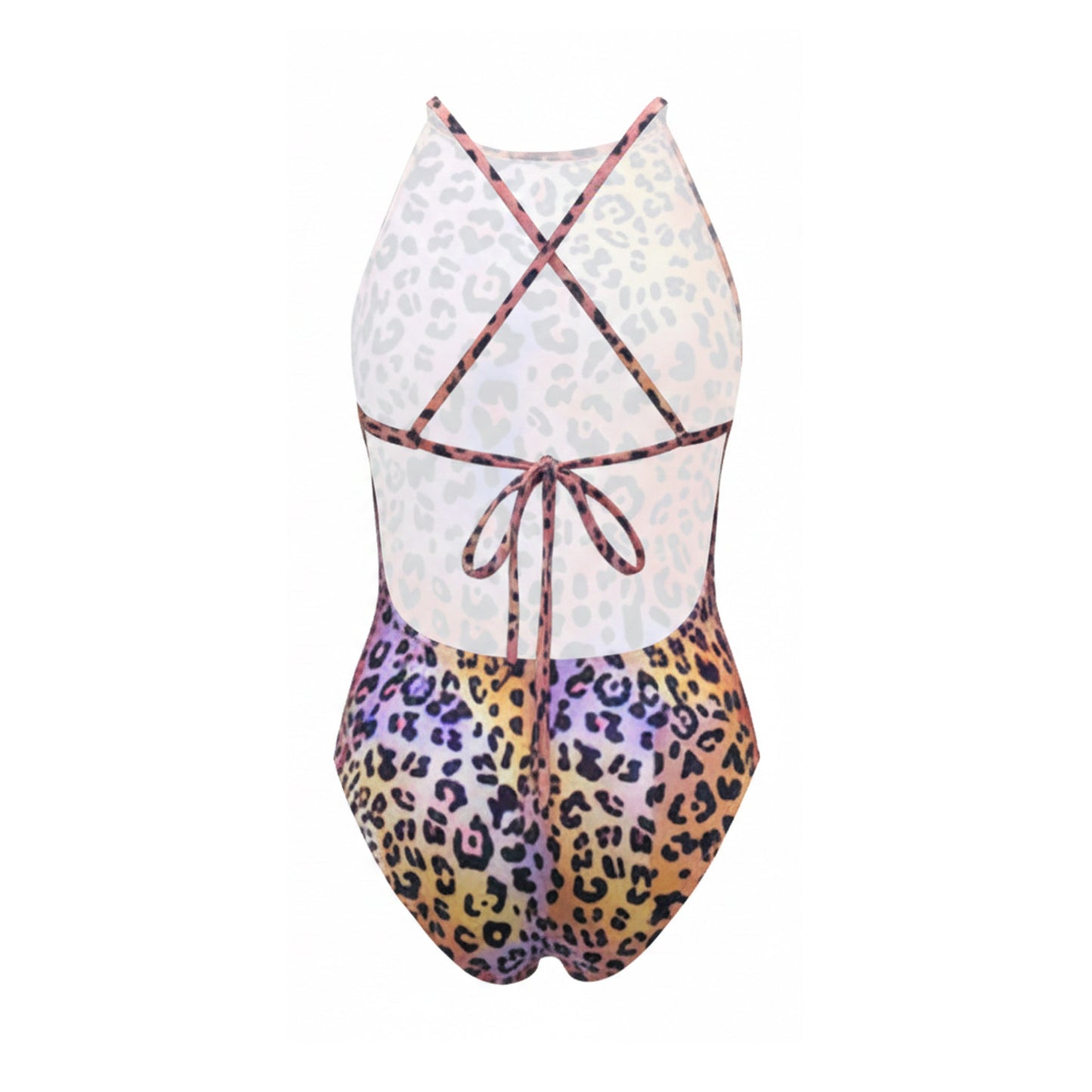 Sprint Tie Back One Pc Training Suit - Leopard Print