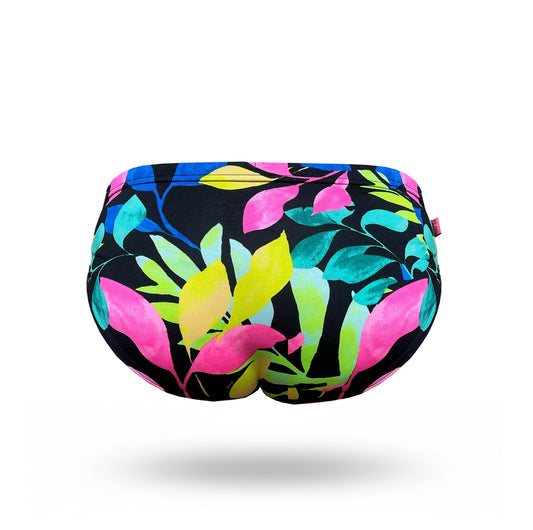 Men's V-cut Training Brief - Leaf Print