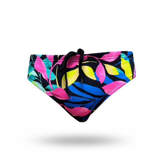 Men's V-cut Training Brief - Leaf Print