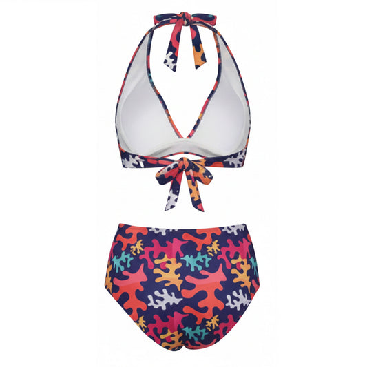 Halter & High Waisted Bikini Set - Chroma