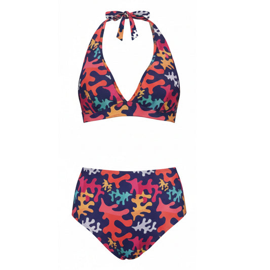 Halter & High Waisted Bikini Set - Chroma