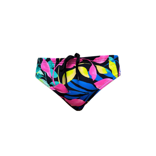 Men's V-cut Training Brief - Leaf Print