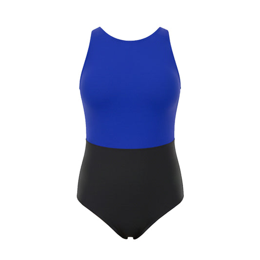 Women's High Neck One Pc, Two Toned